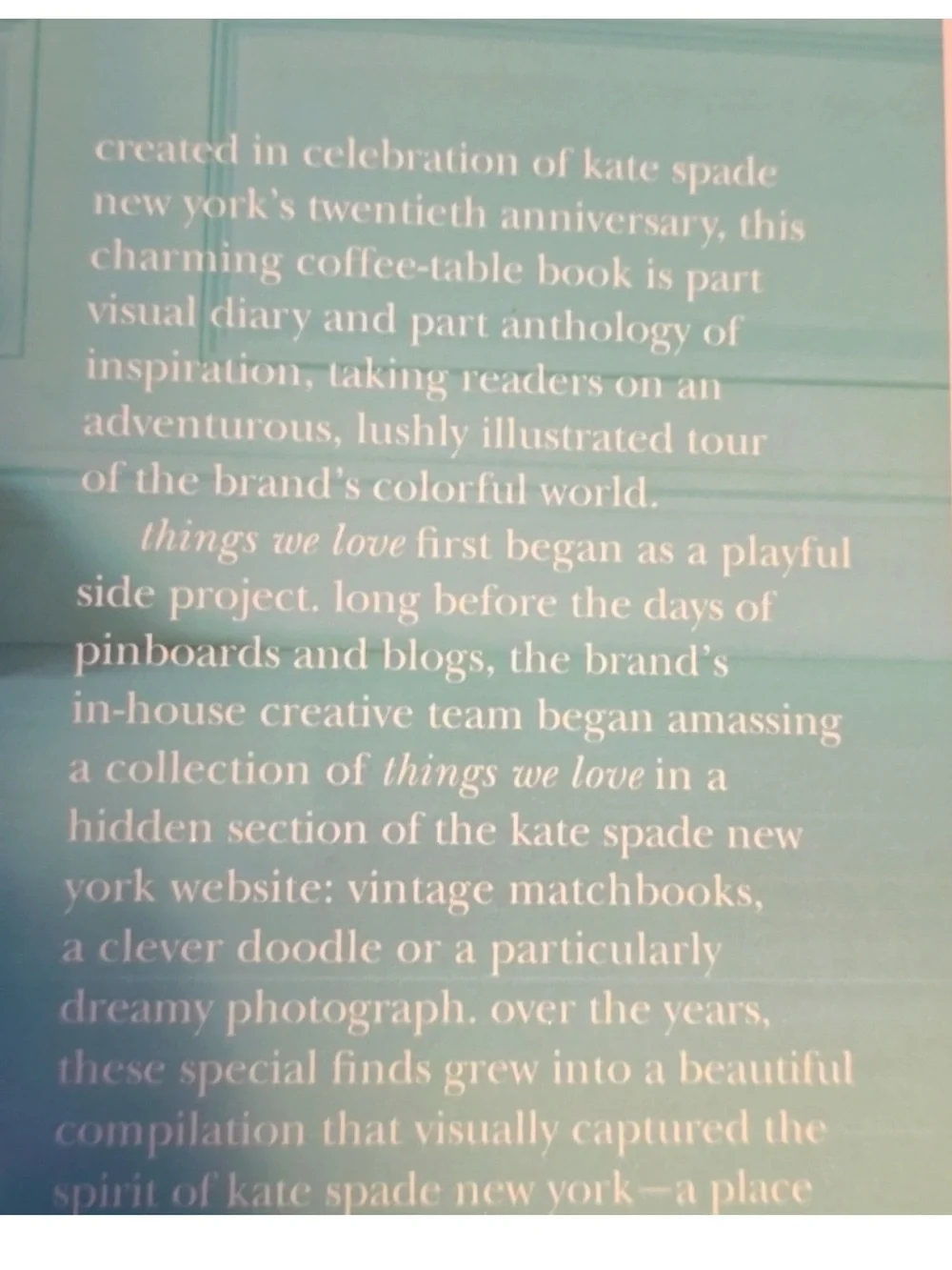 Kate Spade “Things We Love” Coffee Table Book - 20 Years of Inspiration